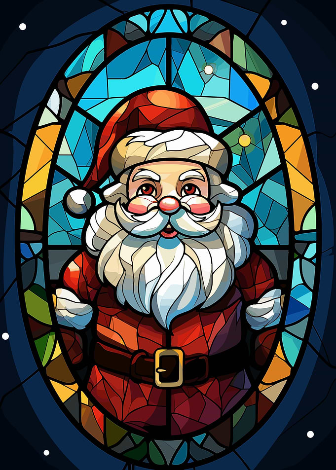 Santa Claus Stained Glass