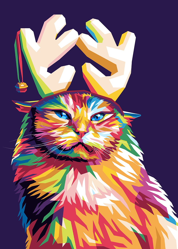 Cat with Antlers