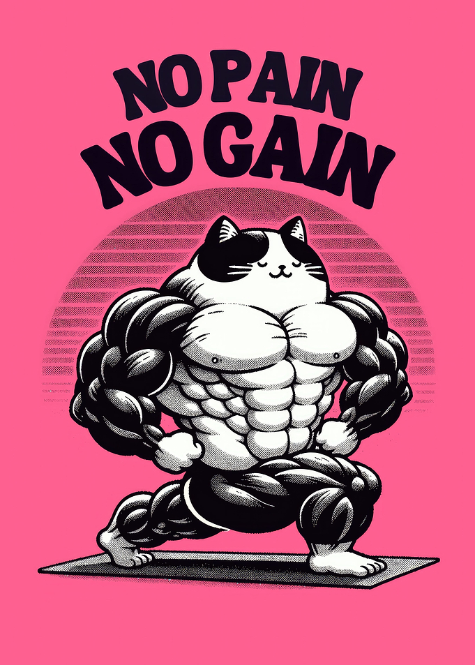 Motivational fitness cat
