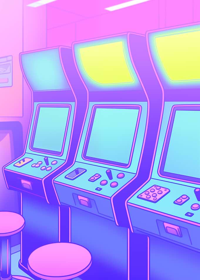 Retro Neon Arcade Machines