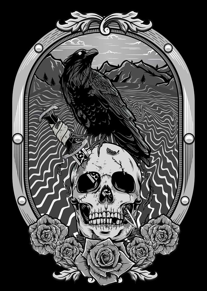 Raven Black Retro