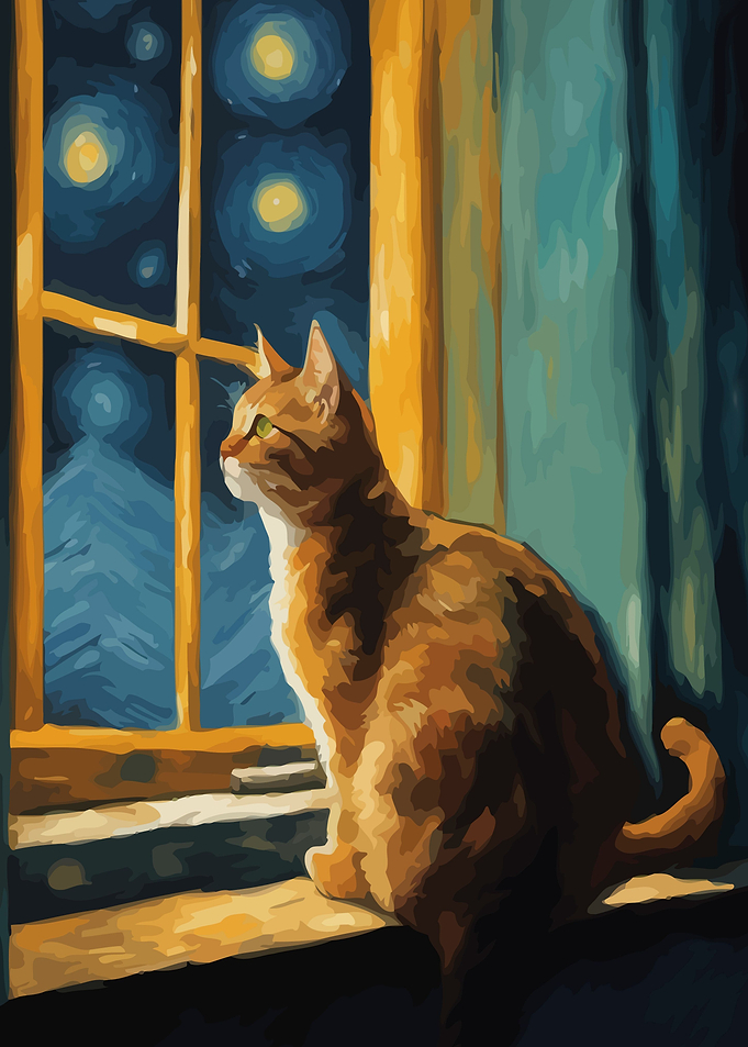 Starry Night Cat