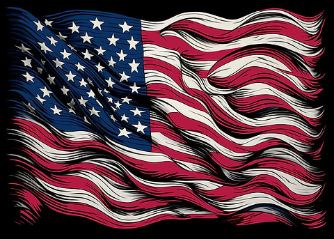 American Flag — man cave metal poster