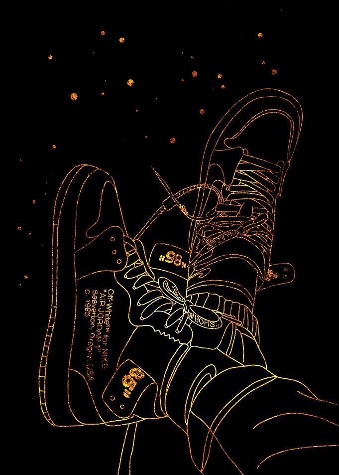 Burning gold shoe
