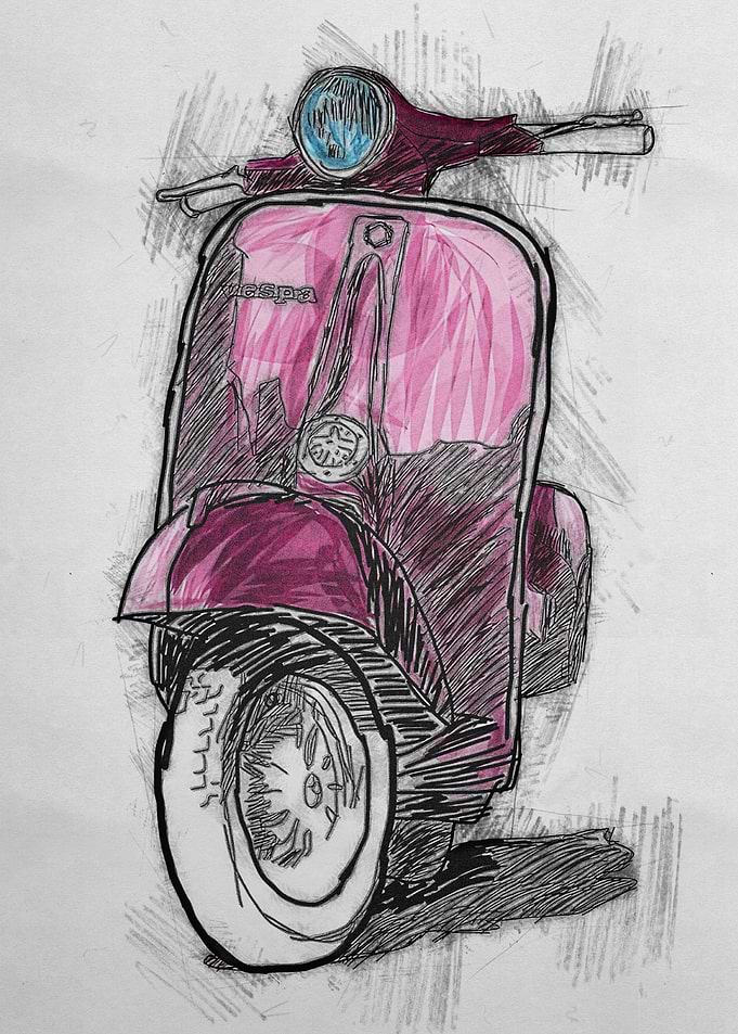 antique vespa