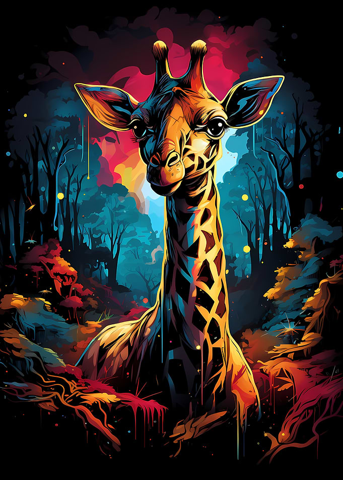 Giraffe Colorful