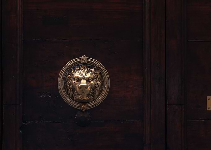 The golden lion door