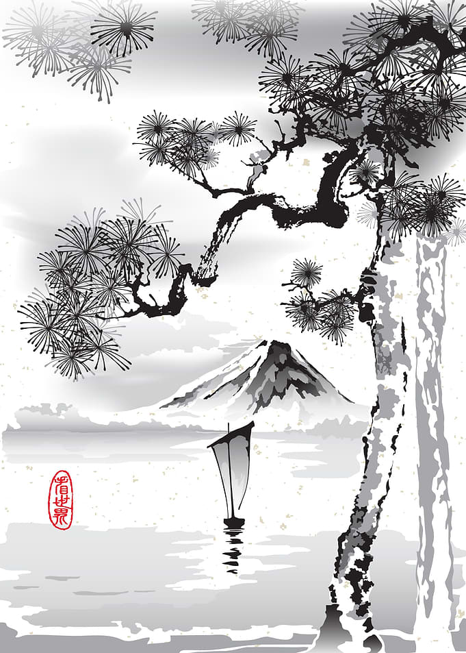 Sailing Boat Pine Tree