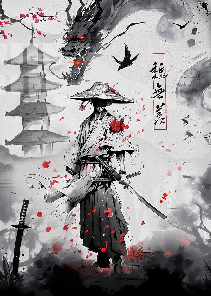 Samurai Ink Wash