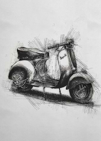 antique vespa