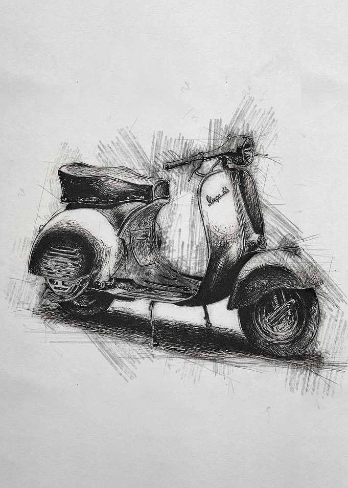 antique vespa