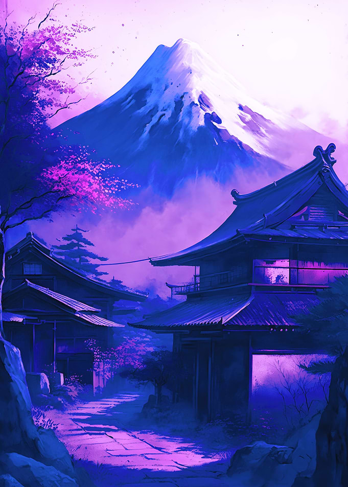 Mountain Cyberpunk Art