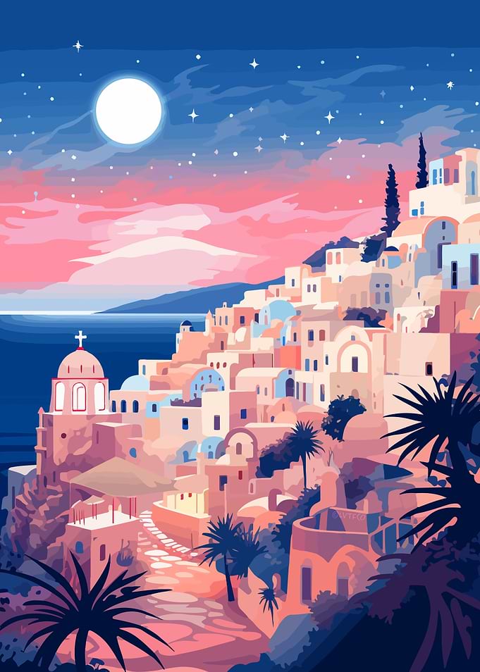 Greece Stars Santorini Art