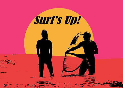 Surfs Up Endless Summer — living room metal wall art