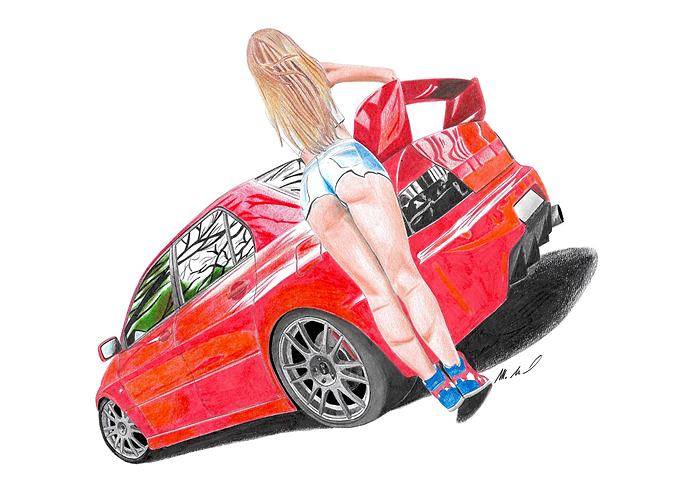 Mitsubishi Evo drawing