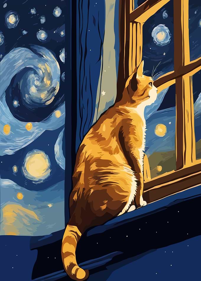 Starry Night Cat