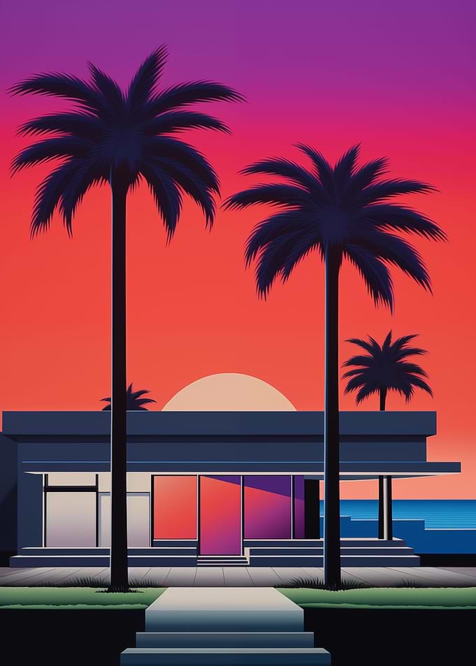Red Sky Sunset At Villa