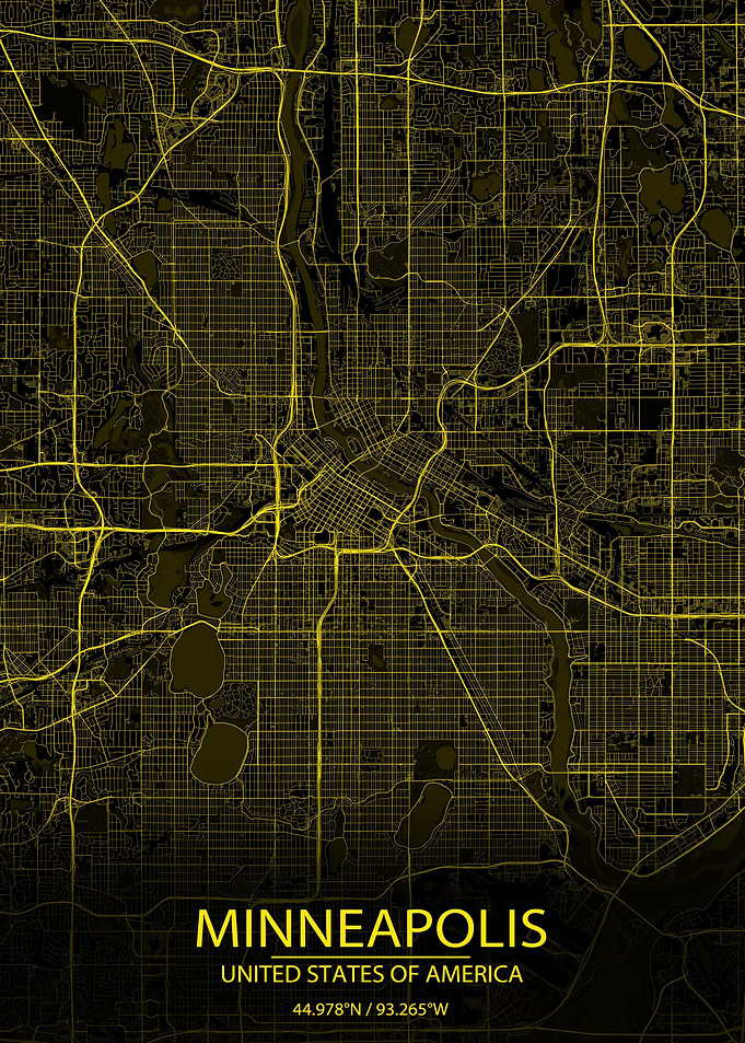 Minneapolis US Yellow Map