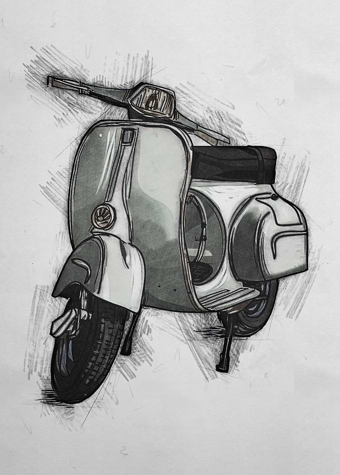 antique vespa