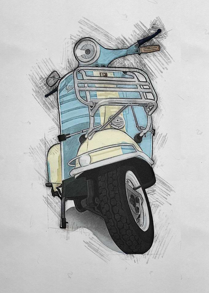 antique vespa