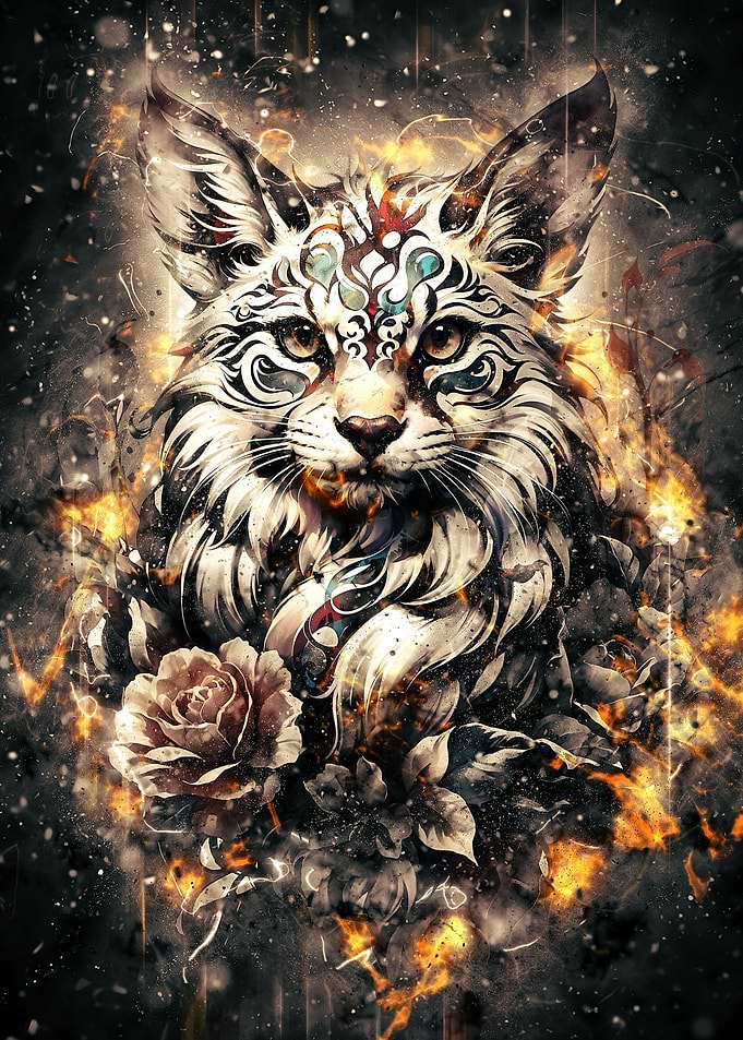 Noble cat painting