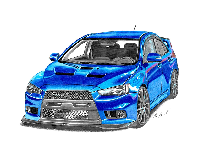 Mitsubishi Evo X drawing