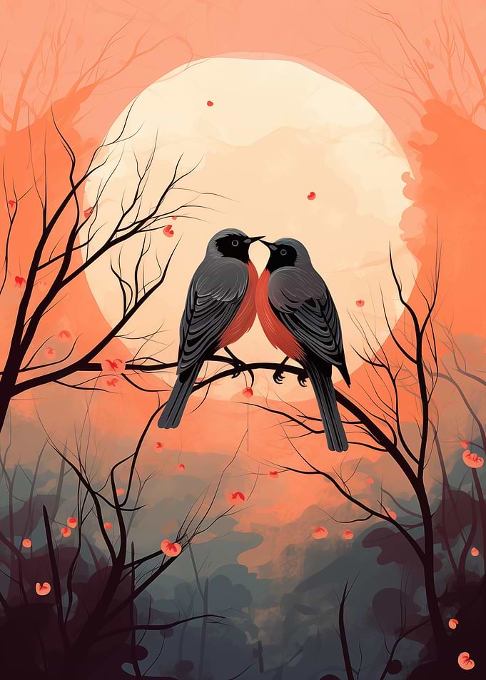 American Robin Couple Love