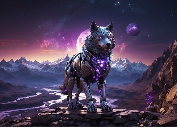 Wolf Metal Landscape