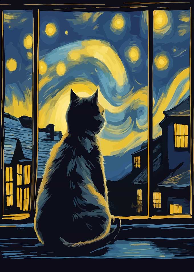 Starry Night Cat