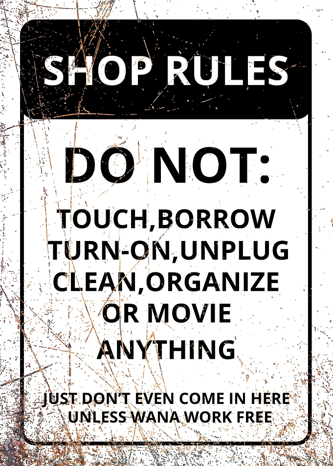 Shop Rules Funny Garage