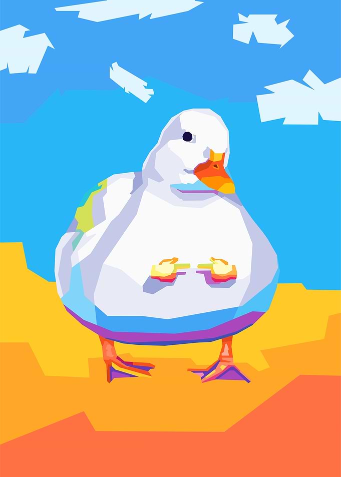 Cute Duck Pop Art