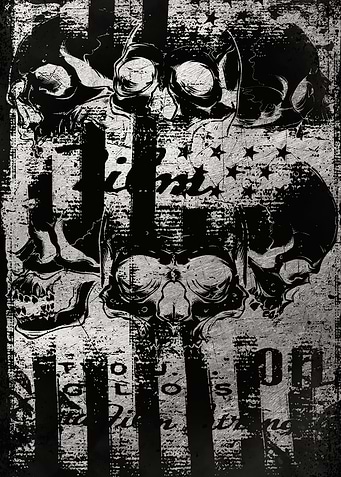 Us flag with skulls
