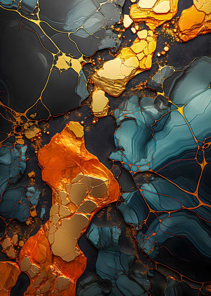 Turquoise Gold Mosaic