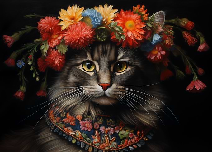 Cat in Ukrainian costume