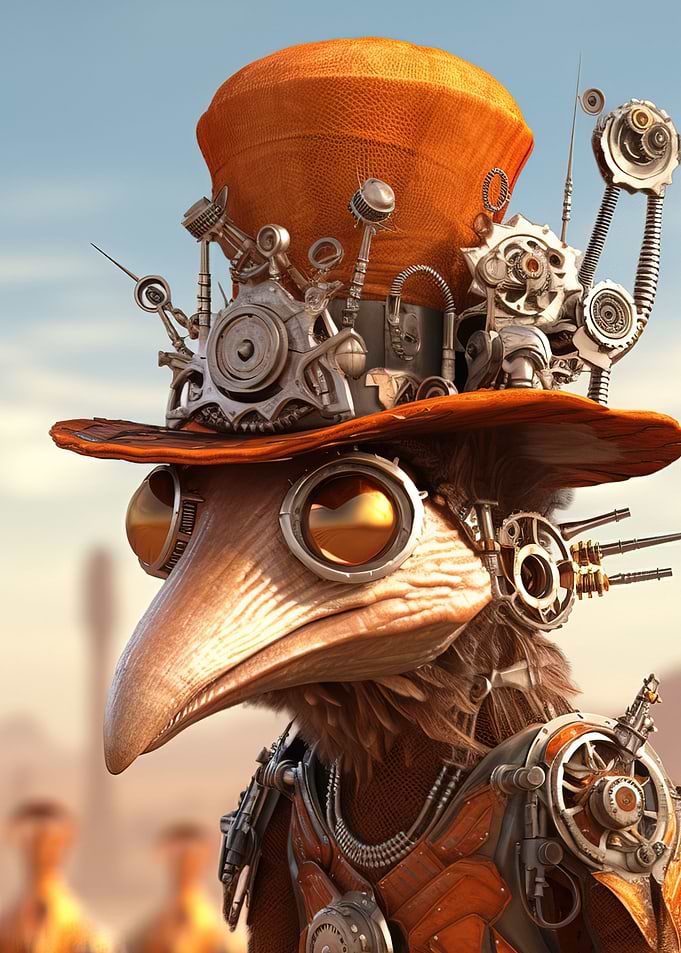 steampunk bird named Perci