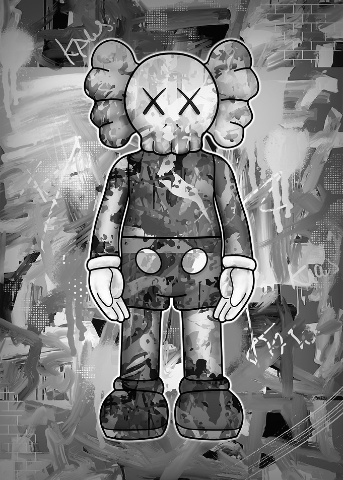 Black and white kaws