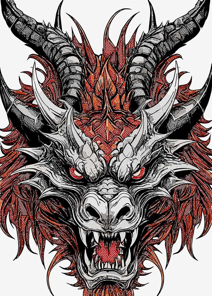 Japanese Geometric Dragon