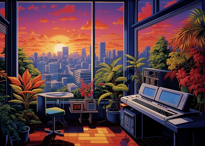 Sunset At Home City Studio