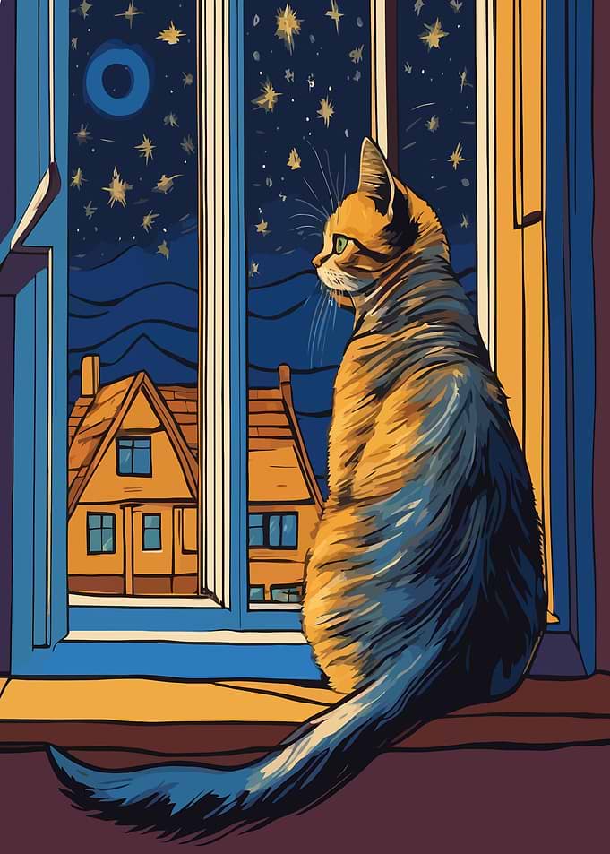 Starry Night Cat