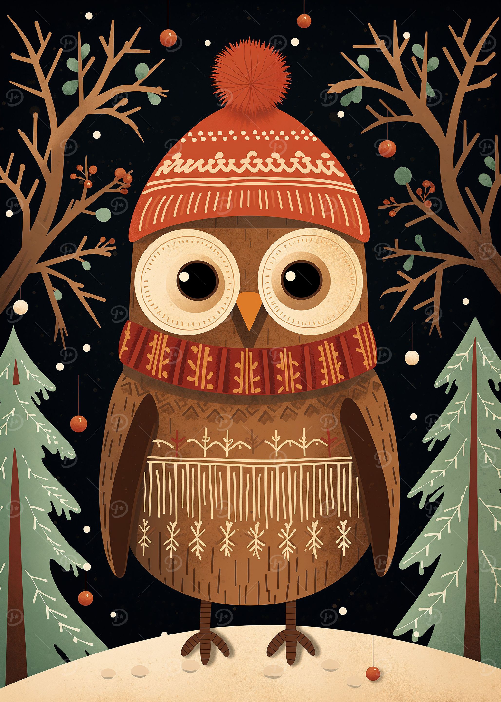 Vintage Owl Xmas
