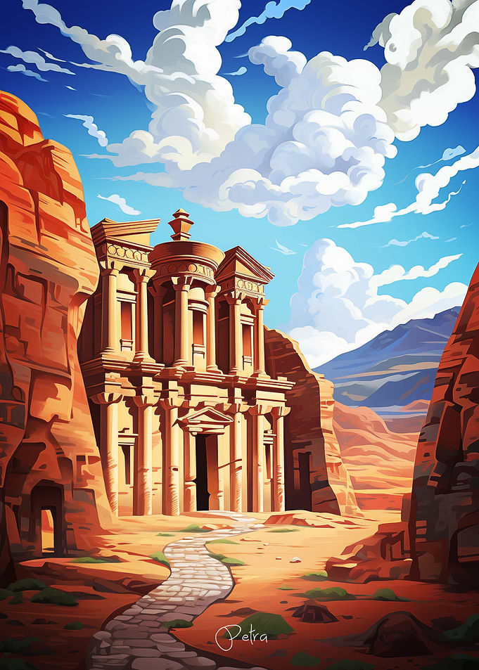 Famous Petra oil painting