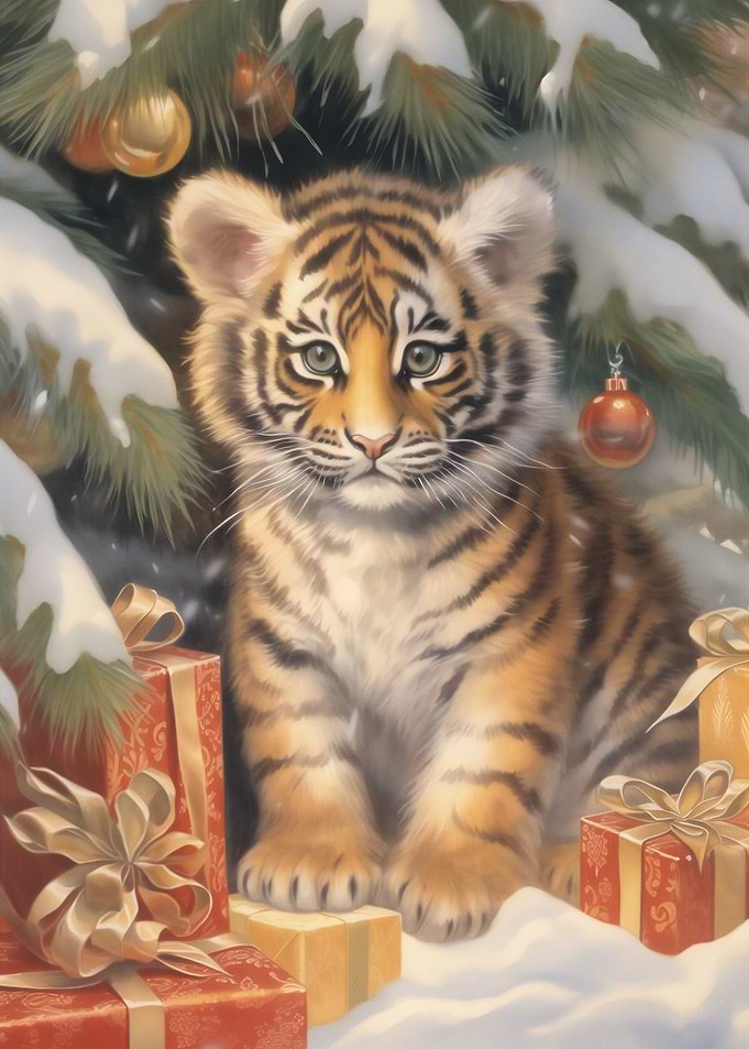 Xmas Tiger for Kids