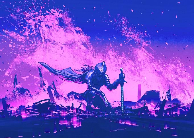 Knight Cyberpunk Artwork
