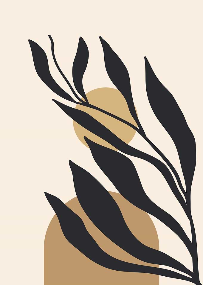 Modern Minimal boho Leaf
