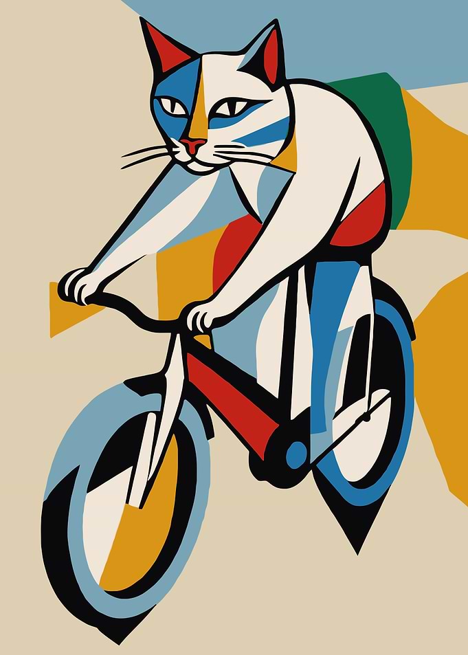 Cat on a Bike Ride