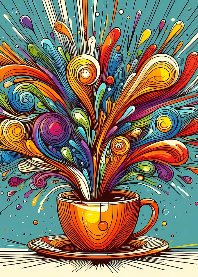 One line cup of coffee