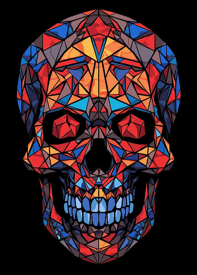Skull Stained Glass