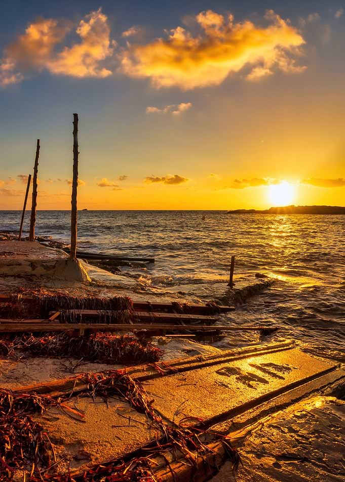 Ibiza sunrise ocean sea