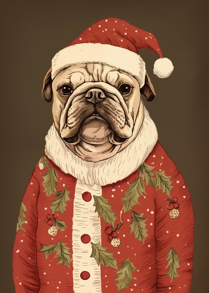 Cute Bulldog Xmas