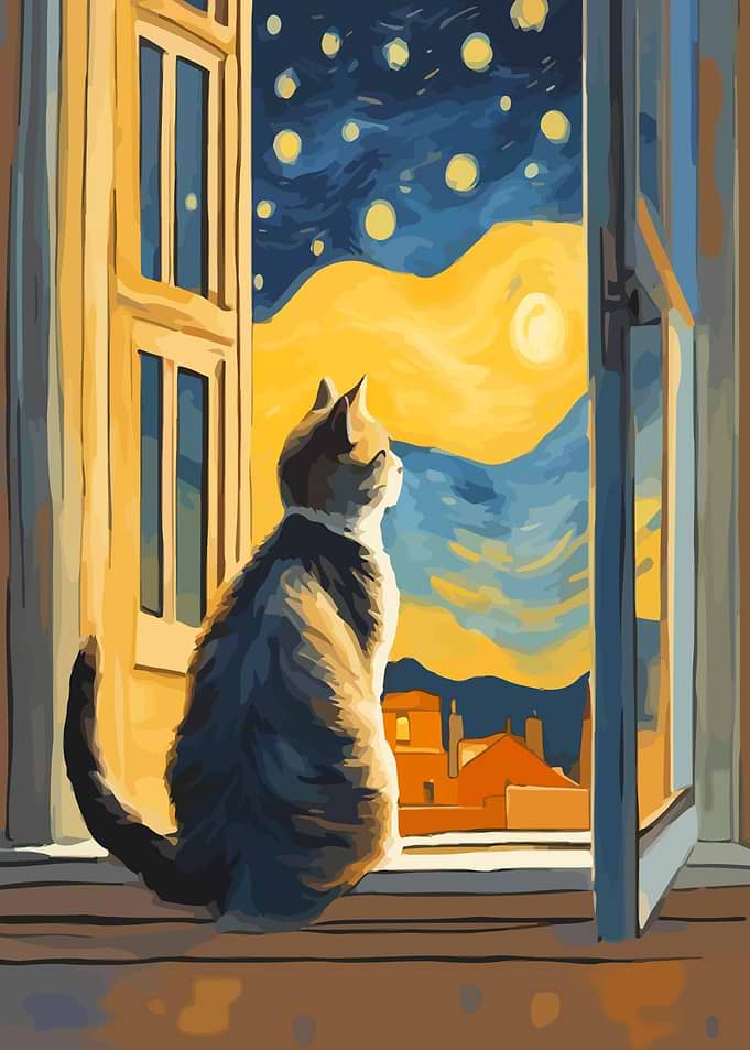 Starry Night Cat